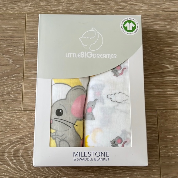 *NEW* Little Big Dreamer Milestone & Swaddle Blanket (2 pack) - Picture 1 of 9